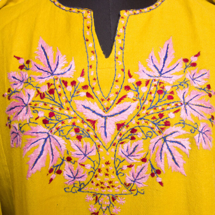 Yellow Hand Sozni 56 Count Pheran - Image 3
