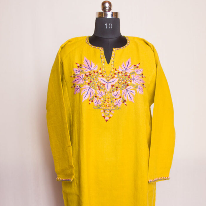 Yellow Hand Sozni 56 Count Pheran
