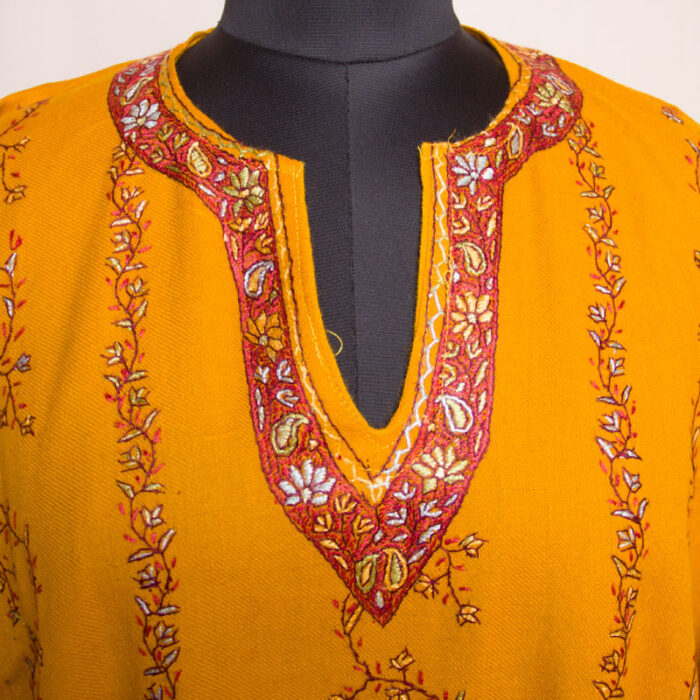 Mustard Hand Sozni 56 Count Pheran