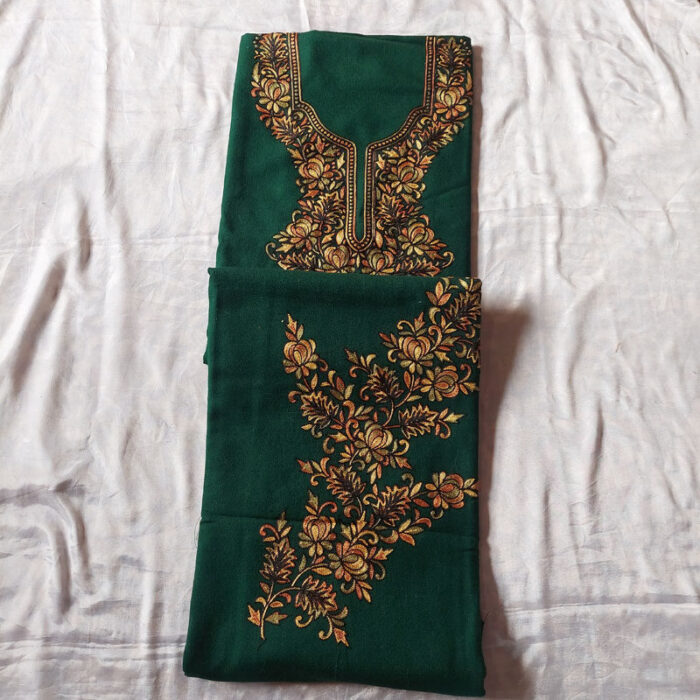Dark Green Cashmilon Aari 2Pc Suit - Image 2