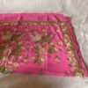 Pink Georgette Aari Embroidered Saree
