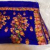 Dark Blue Georgette Aari Embroidered Saree