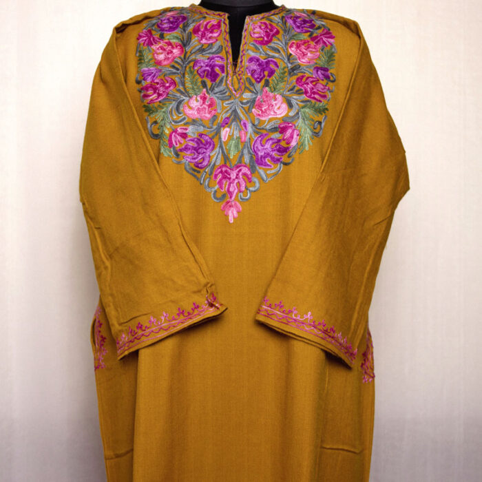 Mustard Rangi Chinari Aari Pheran