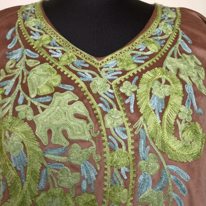 Brownish Velvet Aari Pheran - Image 3