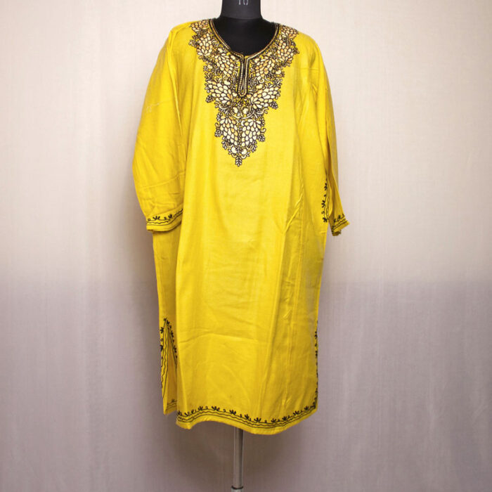Yellow Aari Cashmilon Pheran - Image 2