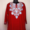 Red Chinari Aari Cashmilon Pheran