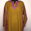Mustard Side Panel Fine Aari Cashmilon Pheran