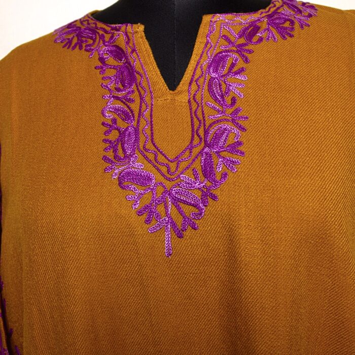 Mustard Cashmilon Sidepanel Aari Pheran - Image 2