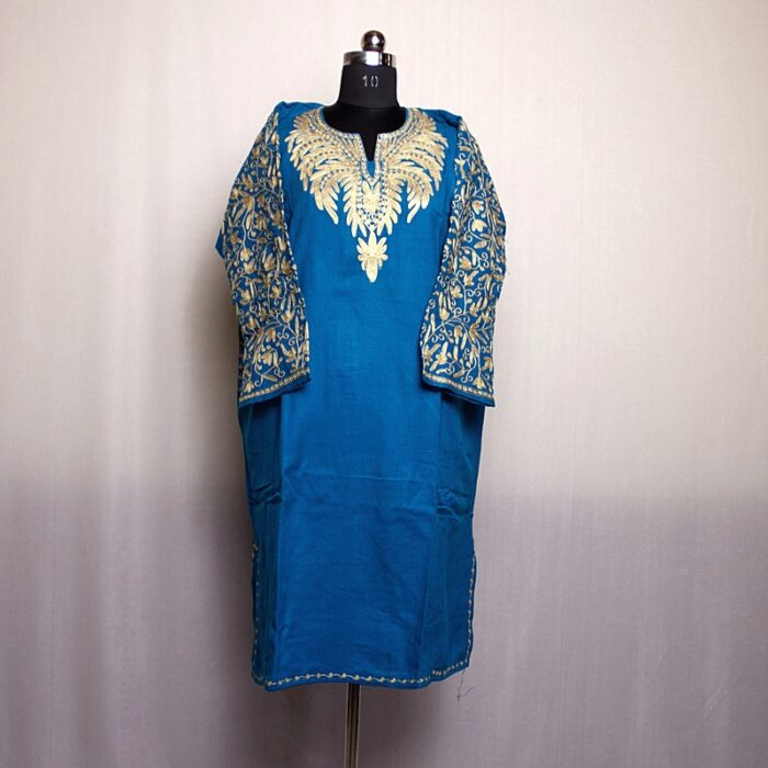 Blue Polywool Zari Pheran - Image 2