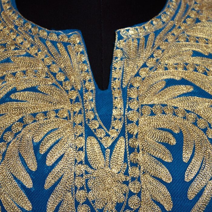 Blue Polywool Zari Pheran - Image 3