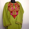 Green Fine Cashmilon Aari Pheran