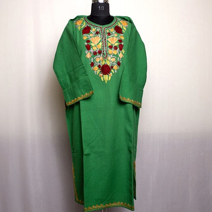 Green Polywool Aari Pheran - Image 2