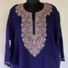 Dark Blue Zari Cashmilon Pheran
