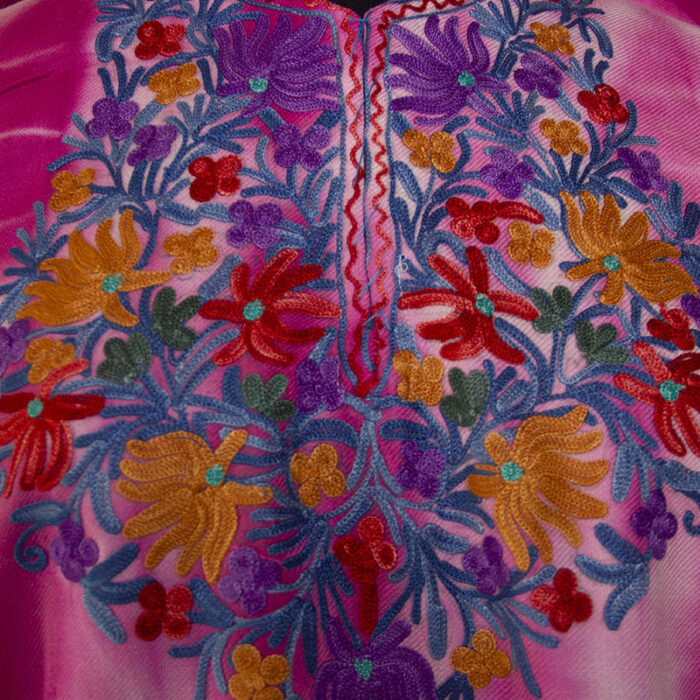 Pink Posh Tie-Dye Cashmilon Aari Pheran - Image 3