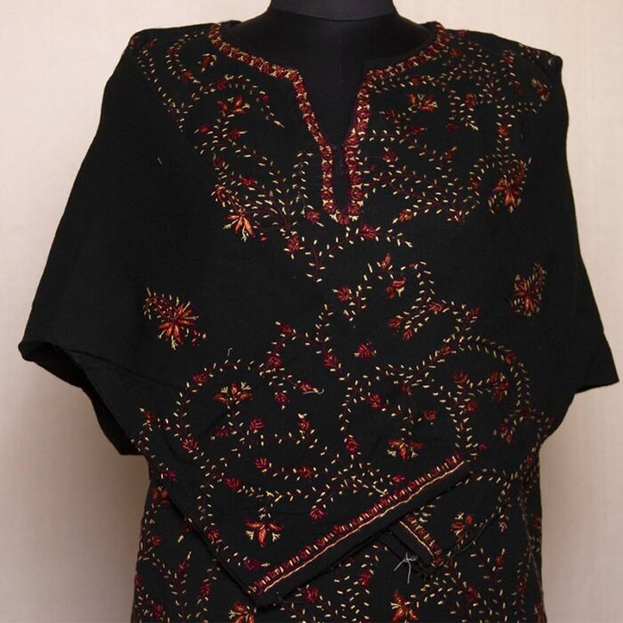 Black Jali Hand Sozni Raffal Pheran