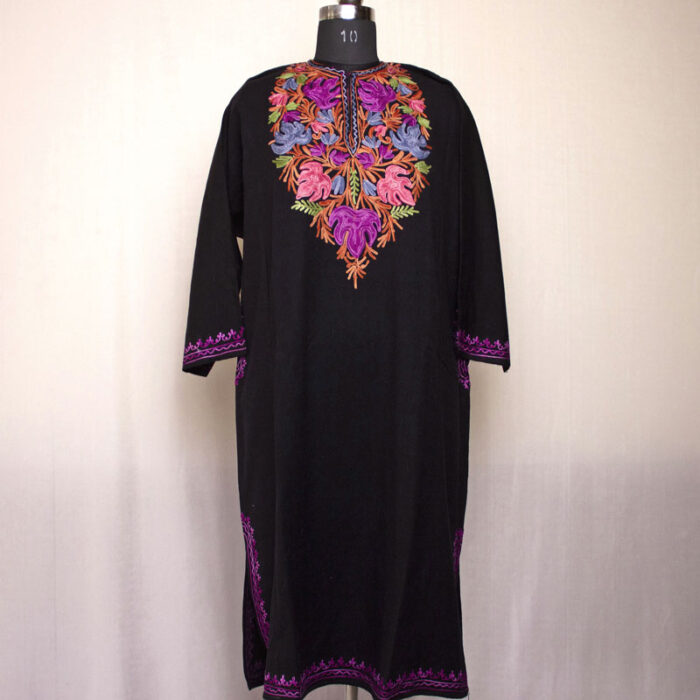 Black Shahi Chinari Aari Pheran - Image 2