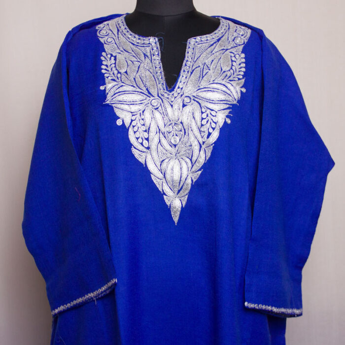 Dark Blue Raffal Tilla Pheran Set with Pant - Image 2