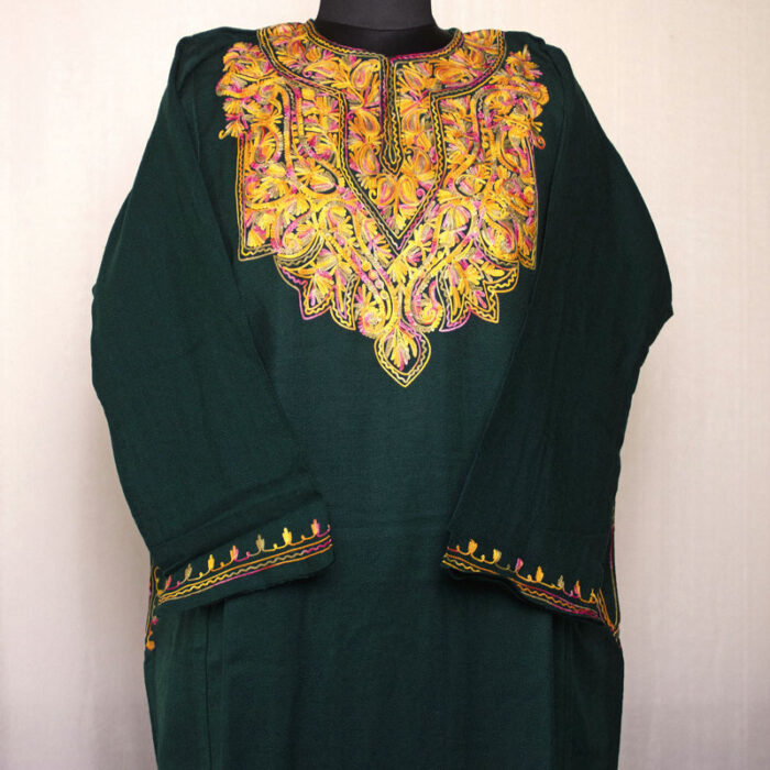 Dark Green with Mustard Aari Naal Pheran