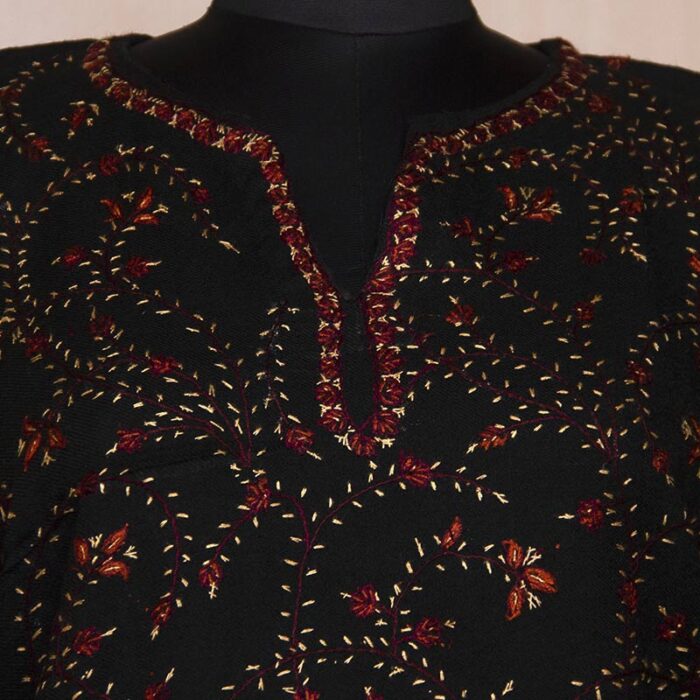 Black Jali Hand Sozni Raffal Pheran - Image 3