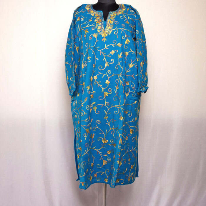 Blue II Aari Jali Cashmilon Pheran - Image 3