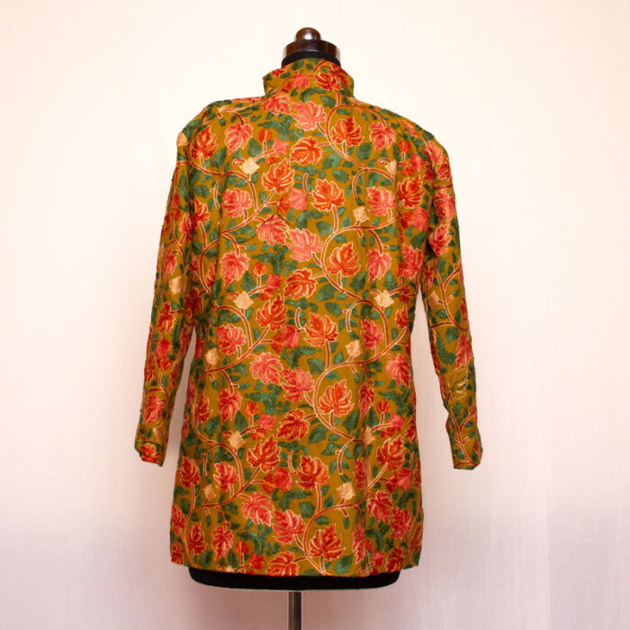 Mustard Chinari Heavy Aari Cashmilon Short Jacket - Image 2