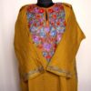 Mustard New Cashmilon Pheran with Aari Work