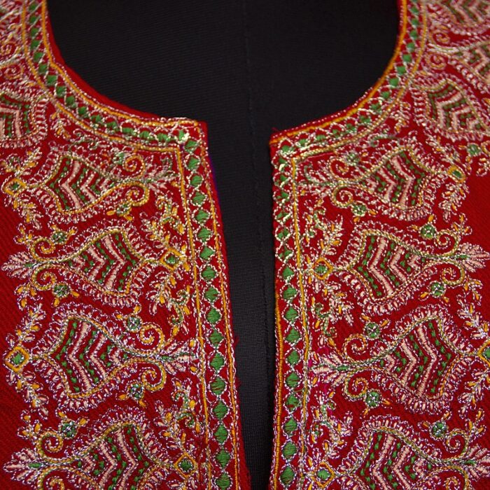 Red Zari Cashmilon Pheran - Image 3