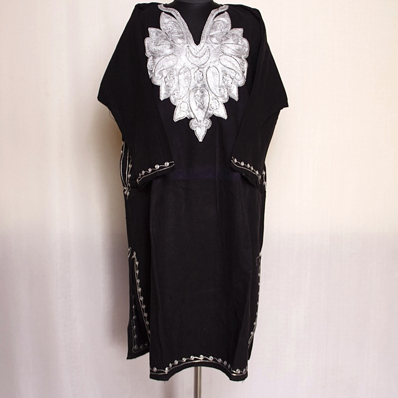 Black Bobnal Zari Cashmilon Pheran - Image 2