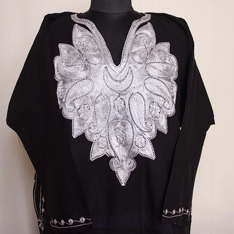 Black Bobnal Zari Cashmilon Pheran