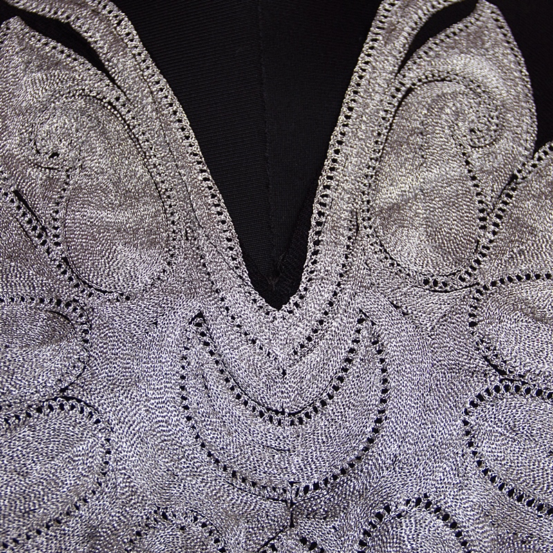 Black Bobnal Zari Cashmilon Pheran - Image 3