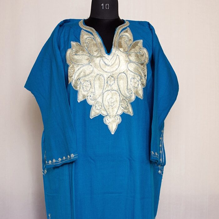 Blue Bobnal Zari Cashmilon Pheran