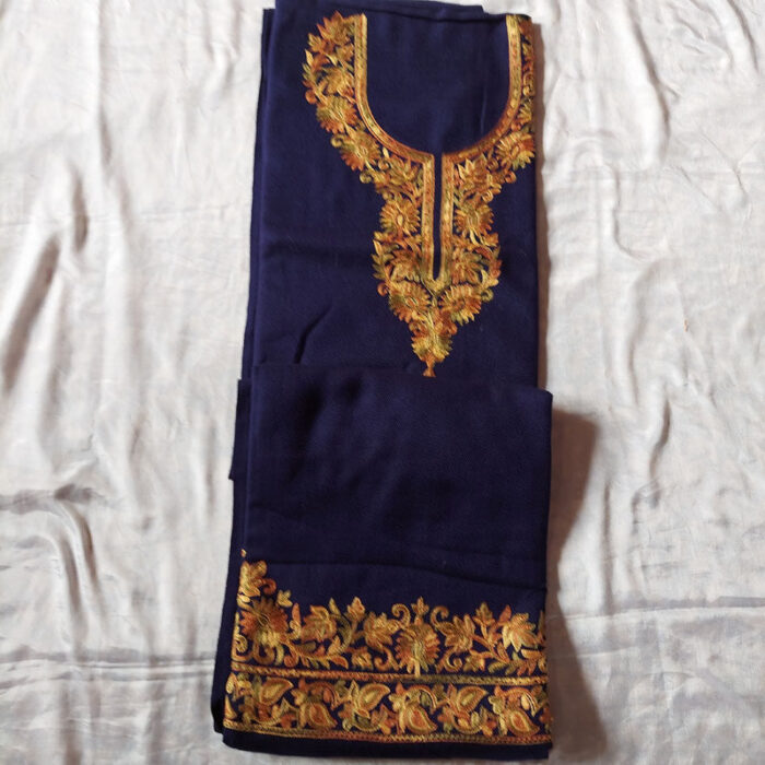 Dark Blue Cashmilon Aari 2Pc Suit - Image 2