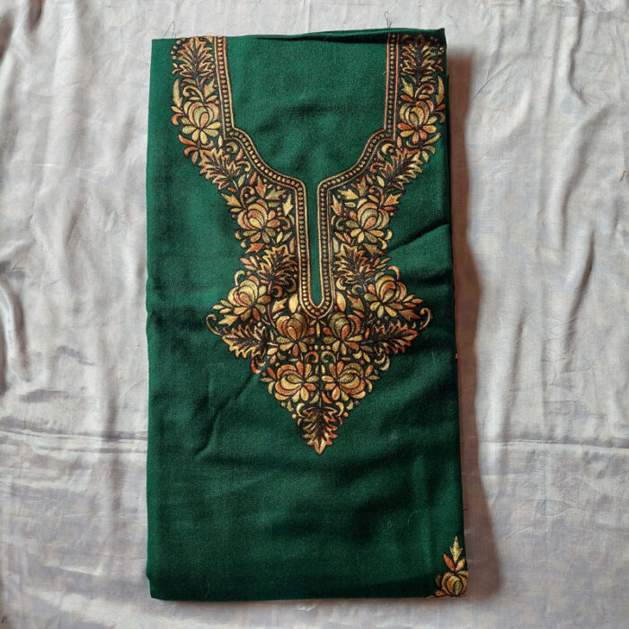 Dark Green Cashmilon Aari 2Pc Suit