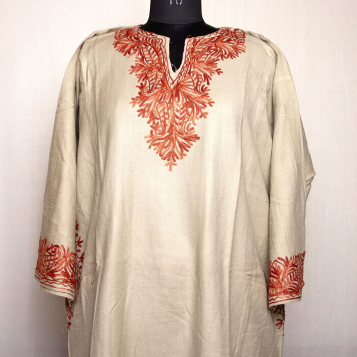 Light Beige Aari Cashmilon Pheran