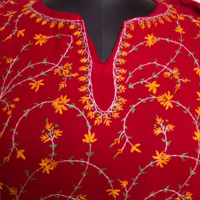 Maroon Jali Hand Sozni 56 Count Pheran - Image 2