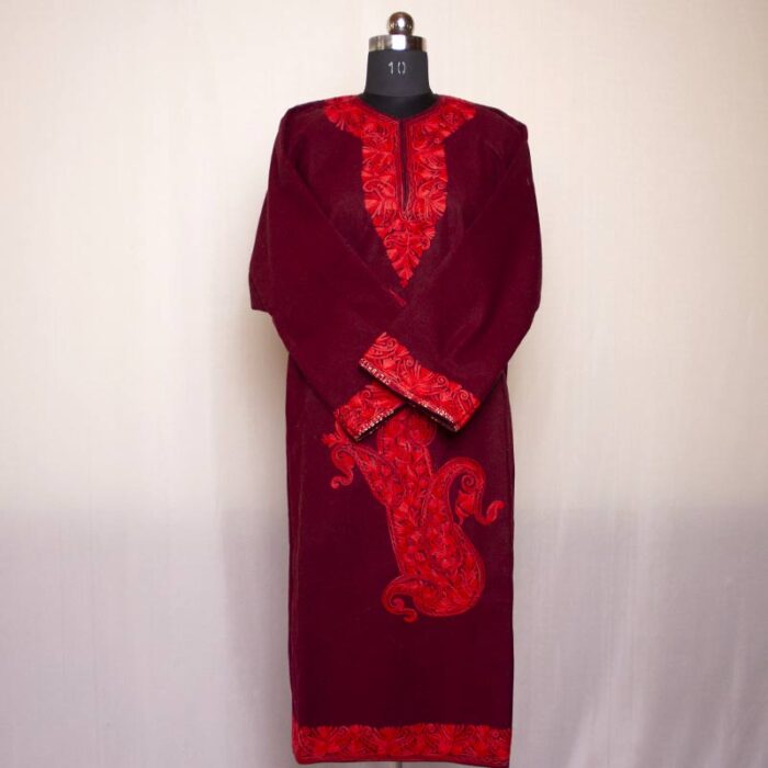 Maroon Aari Pattu Pheran - Image 2
