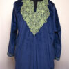 Navy Blue Velvet Aari Pheran