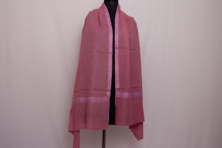 Pink Pashmina Intricate Sozni Work Stole - Image 3