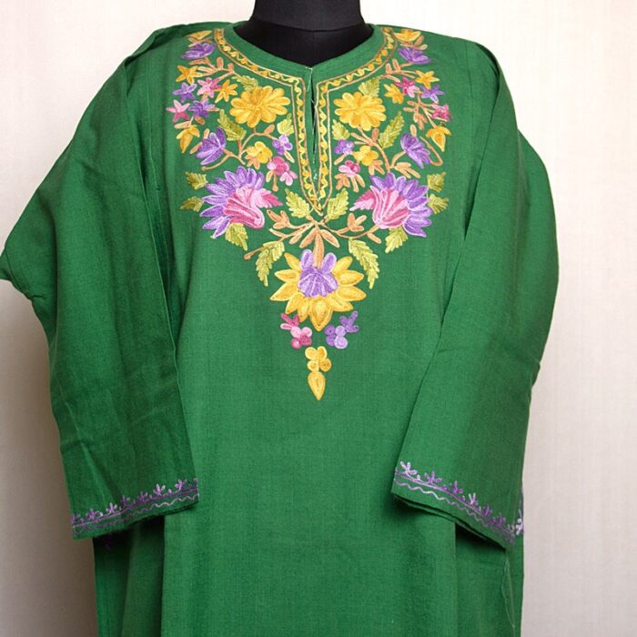 Green Polywool Aari Pheran