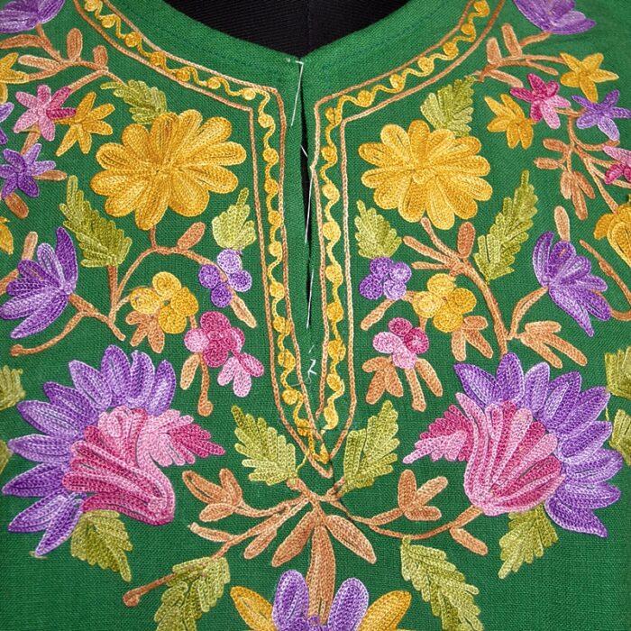Green Polywool Aari Pheran - Image 3