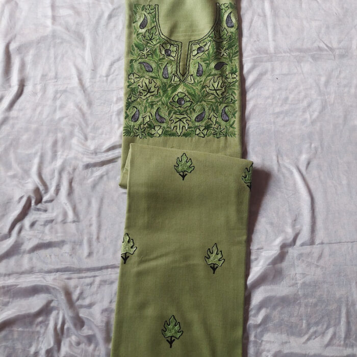 Green Wool Aari 3pc Suit - Image 2