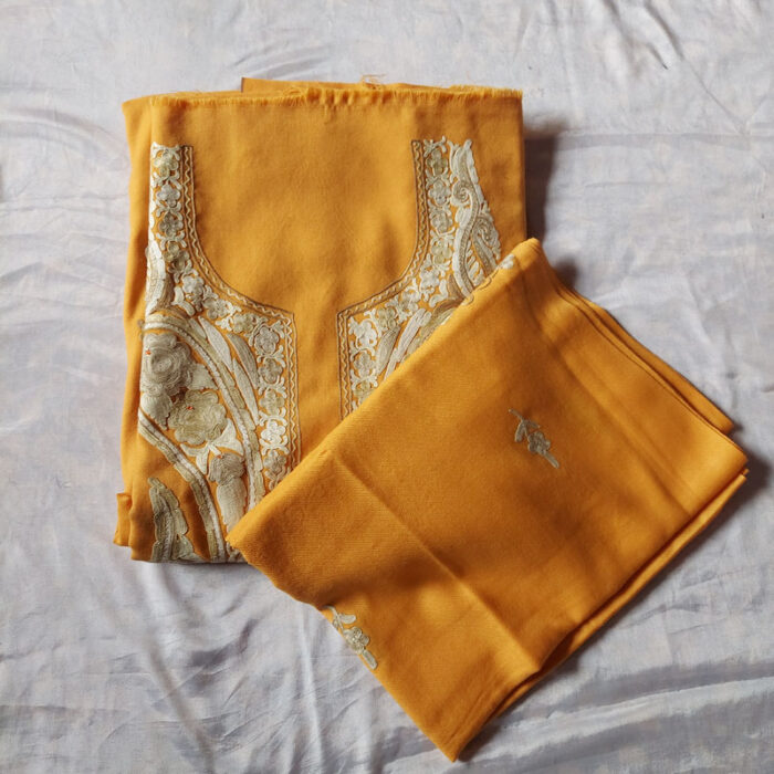 Mustard Wool Aari 3pc Suit