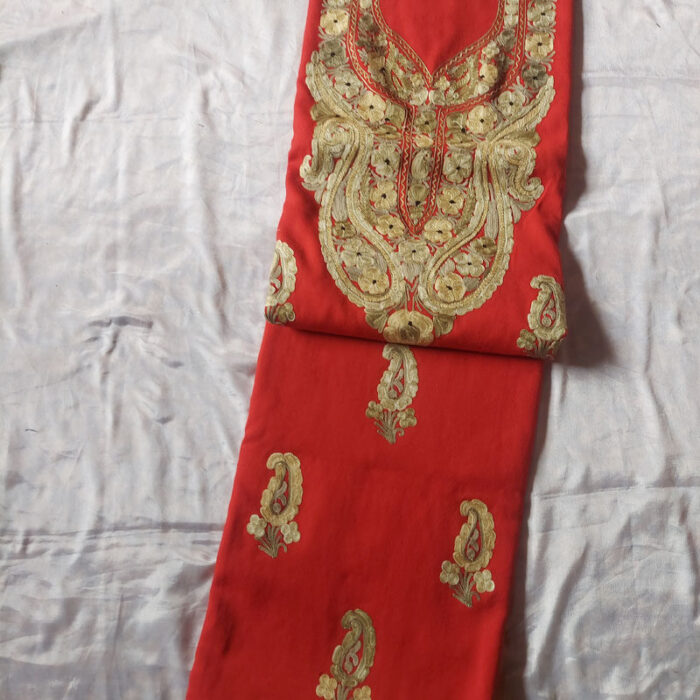 Red Wool Aari 3pc Suit - Image 2