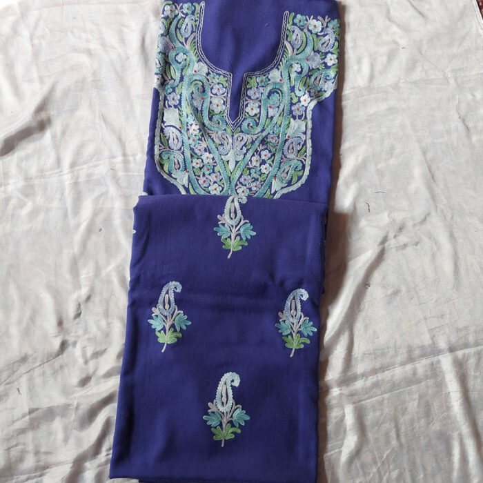 Dark Blue Wool Aari 3pc Suit - Image 2