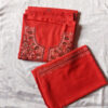 Red Pure Wool Aari 3pc Suit