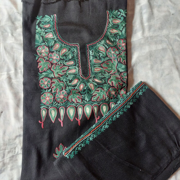 Black Pure Wool Aari 3pc Suit