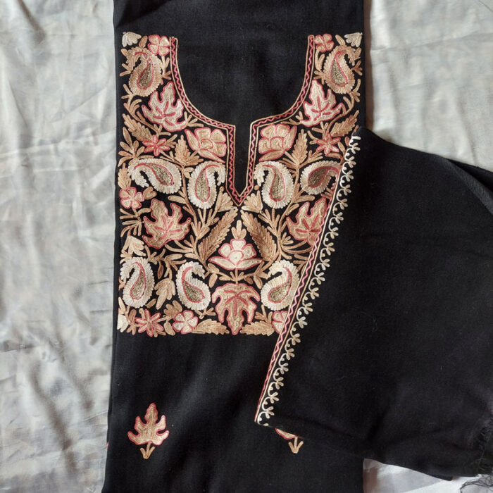 Black Pure Wool Aari 3pc Suit