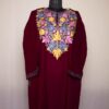 Maroon Wine Cashmilon Aari Pheran