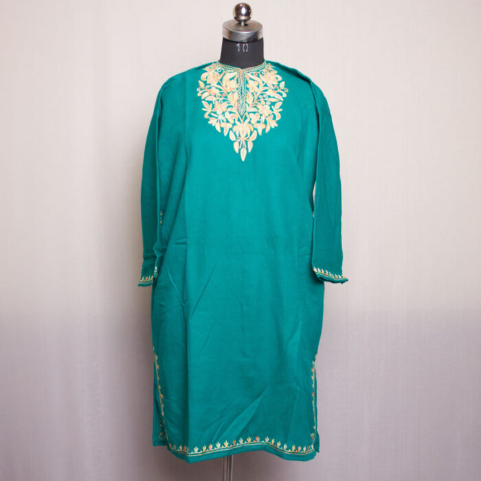Green Aari Fine Cashmilon Pheran L39 - Image 2