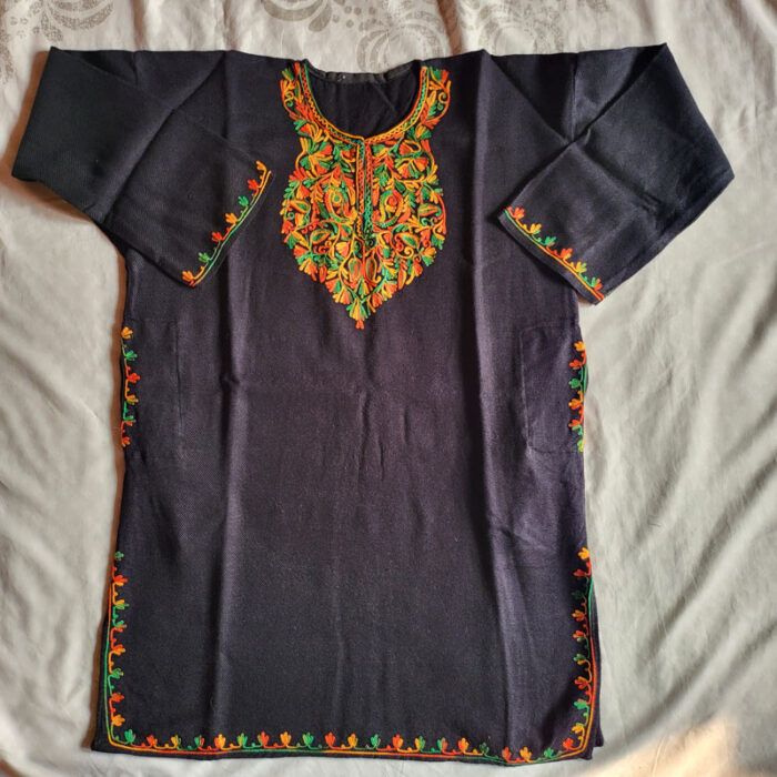 Black Aari Fine Cashmilon Pheran L30